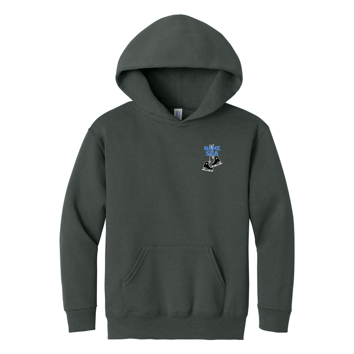 Jerzees - Youth NuBlend Pullover Hooded Sweatshirt — Charcoal Grey, Logo 1, front