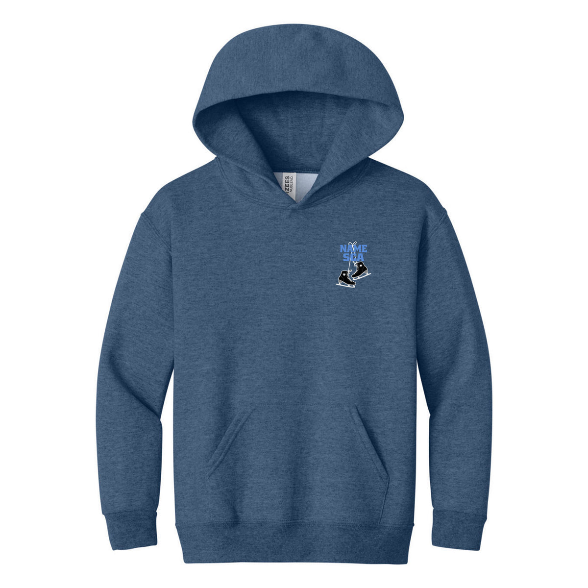 Jerzees - Youth NuBlend Pullover Hooded Sweatshirt — Vintage Heather Blue, Logo 1, front