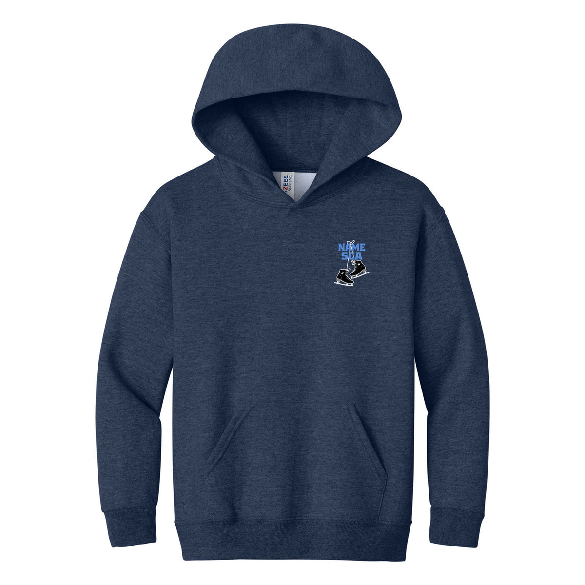 Jerzees - Youth NuBlend Pullover Hooded Sweatshirt — Vintage Heather Navy, Logo 1, front