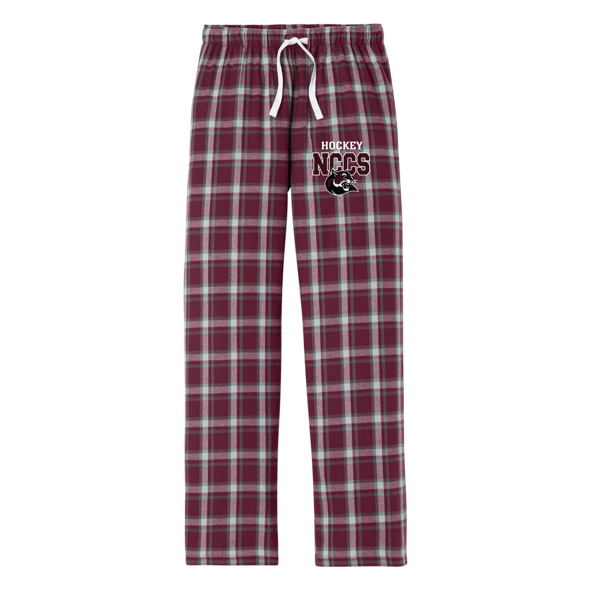 District Flannel Plaid Pant — Burgundy/ Grey Dress Plaid, front