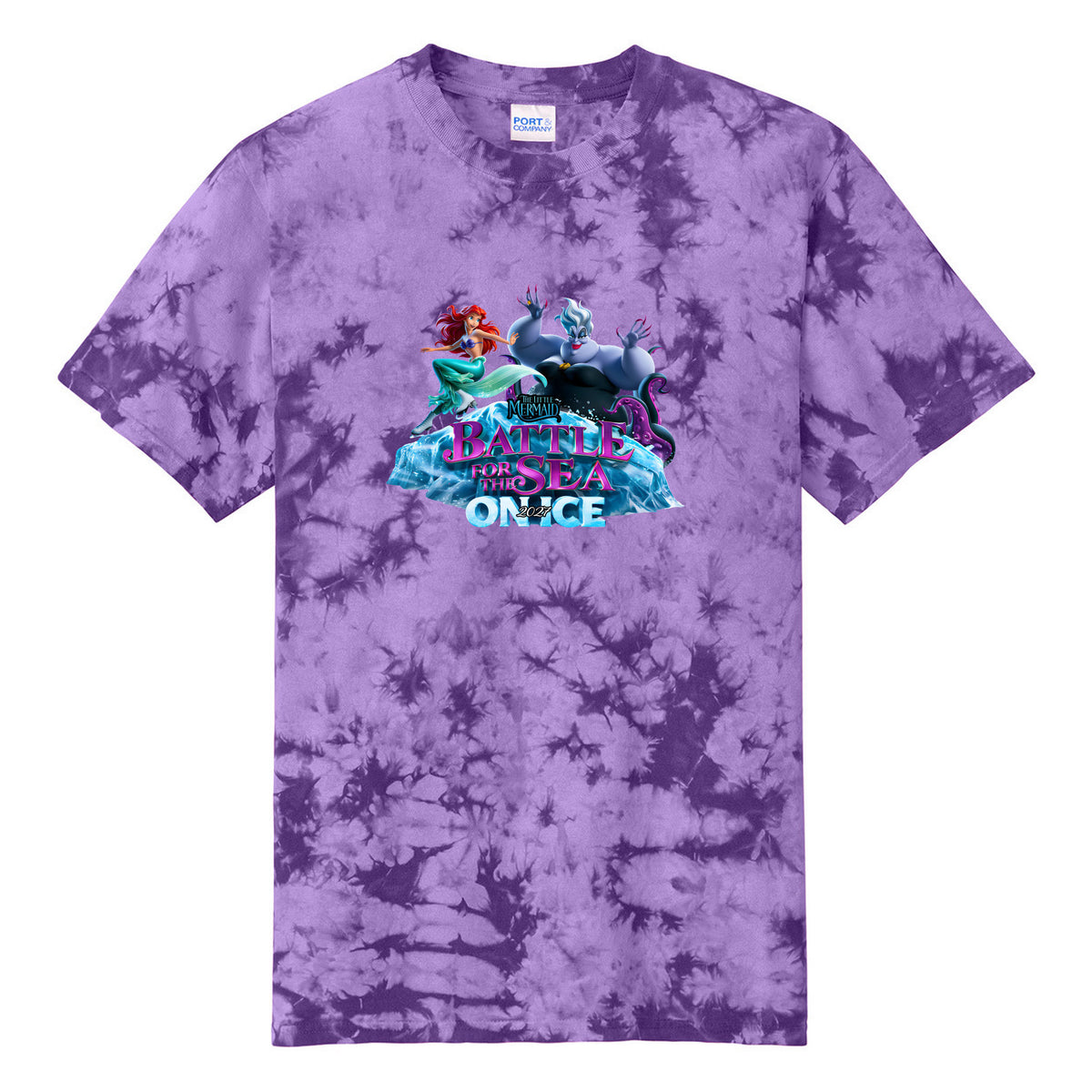 Port & Co Crystal Tie-Dye Tee — Purple, Logo 2, front