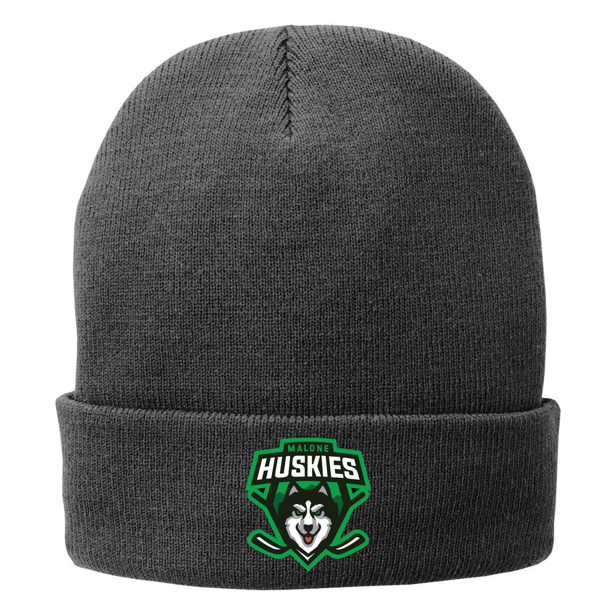 Port Authority Fleece-Lined Knit Cap — Athletic Oxford, front