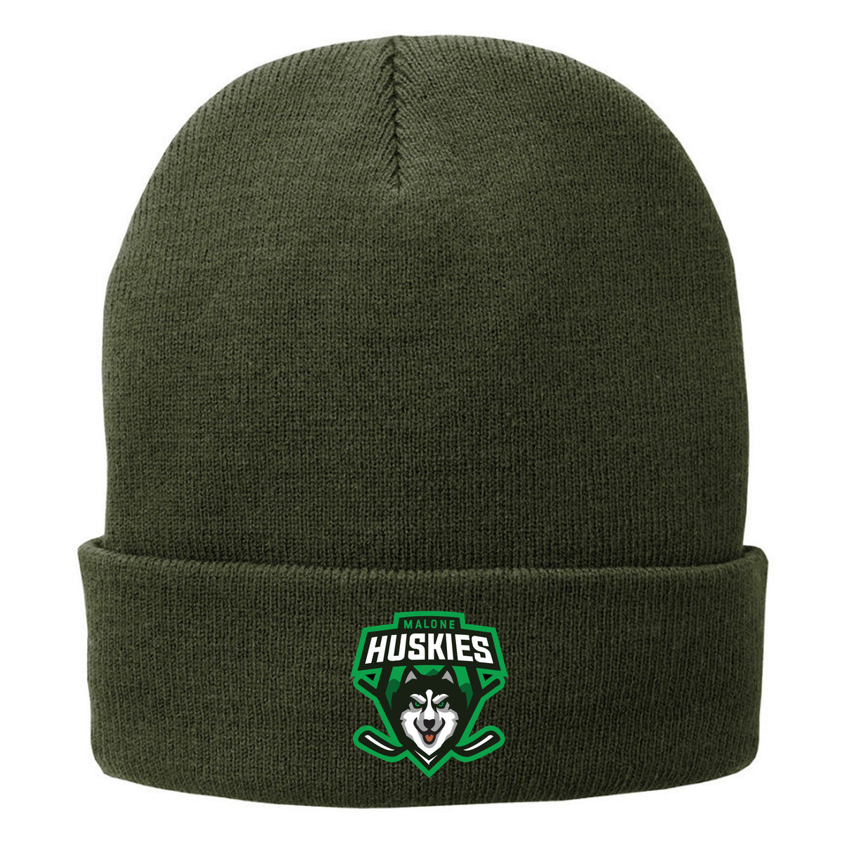 Port Authority Fleece-Lined Knit Cap — Olive Drab Green, front