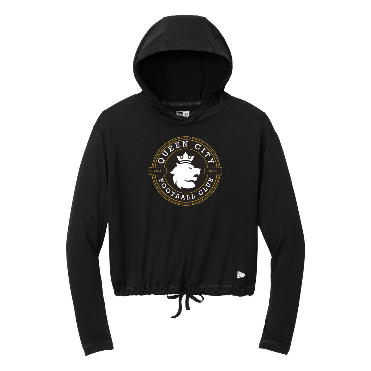 New Era Women's Power Long Sleeve Hoodie — Black, front