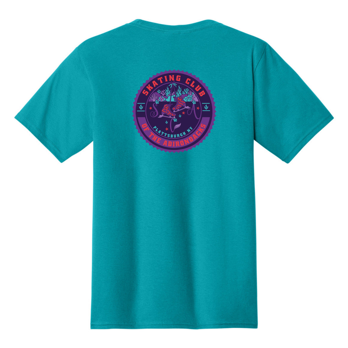 Adult Fan Favorite Tee — Bright Aqua, back