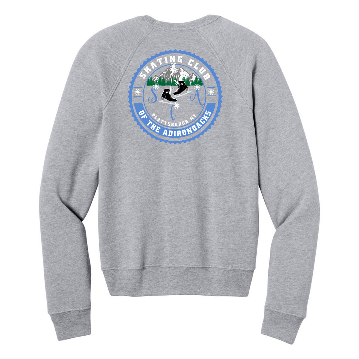BELLA+CANVAS Youth Sponge Fleece Raglan Sweatshirt — Athletic Heather, Logo 2, back