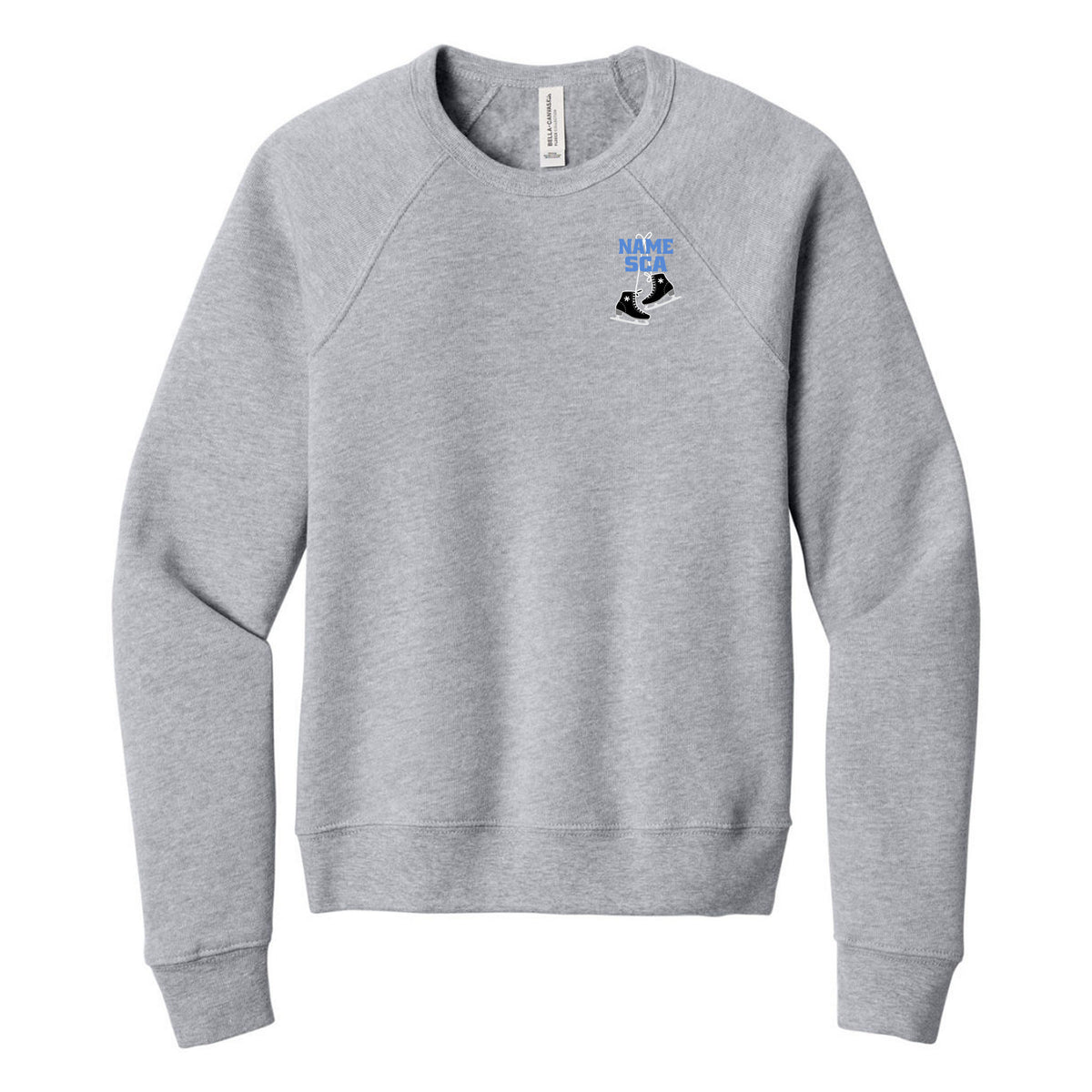 BELLA+CANVAS Youth Sponge Fleece Raglan Sweatshirt — Athletic Heather, Logo 2, front