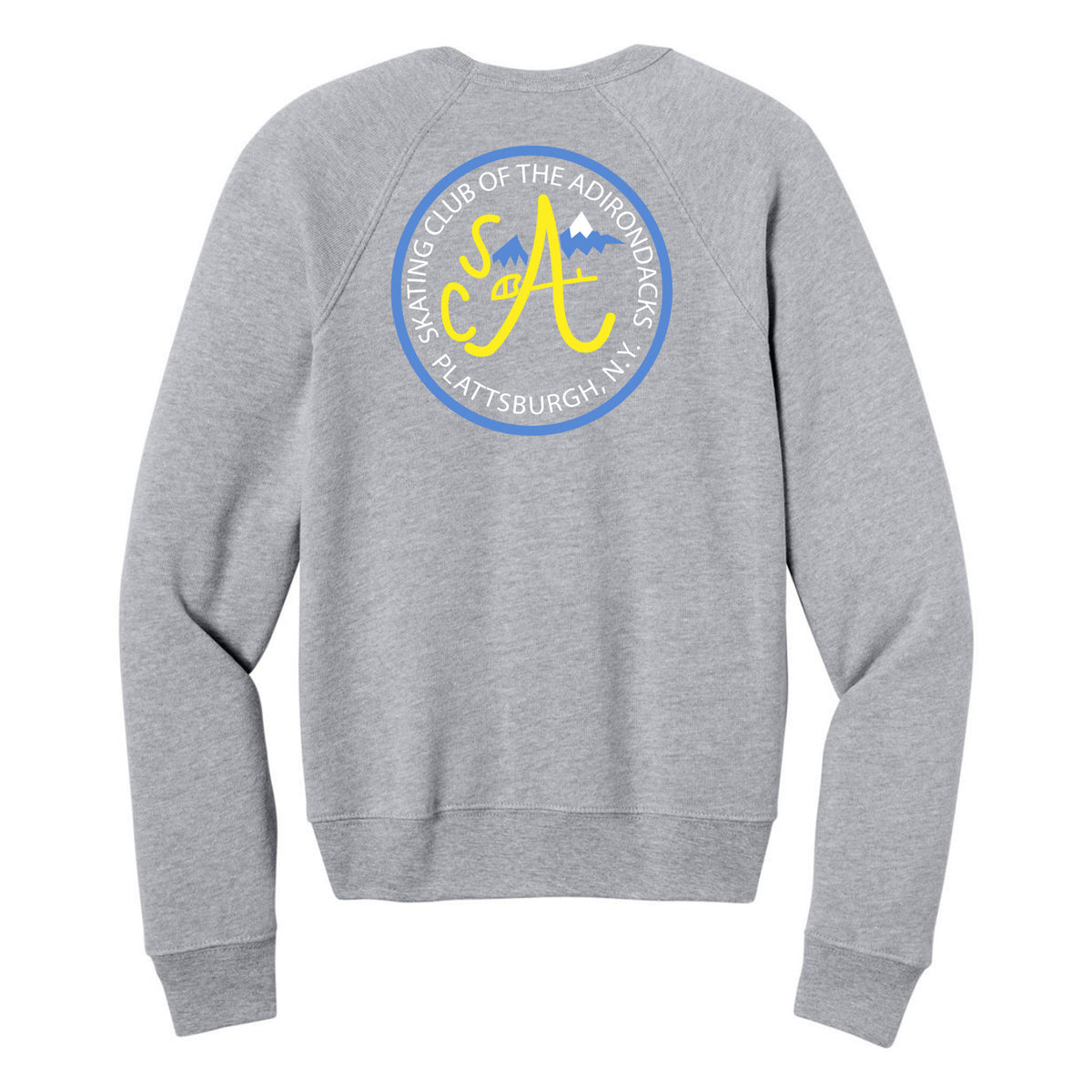 BELLA+CANVAS Youth Sponge Fleece Raglan Sweatshirt — Athletic Heather, Logo 1, back