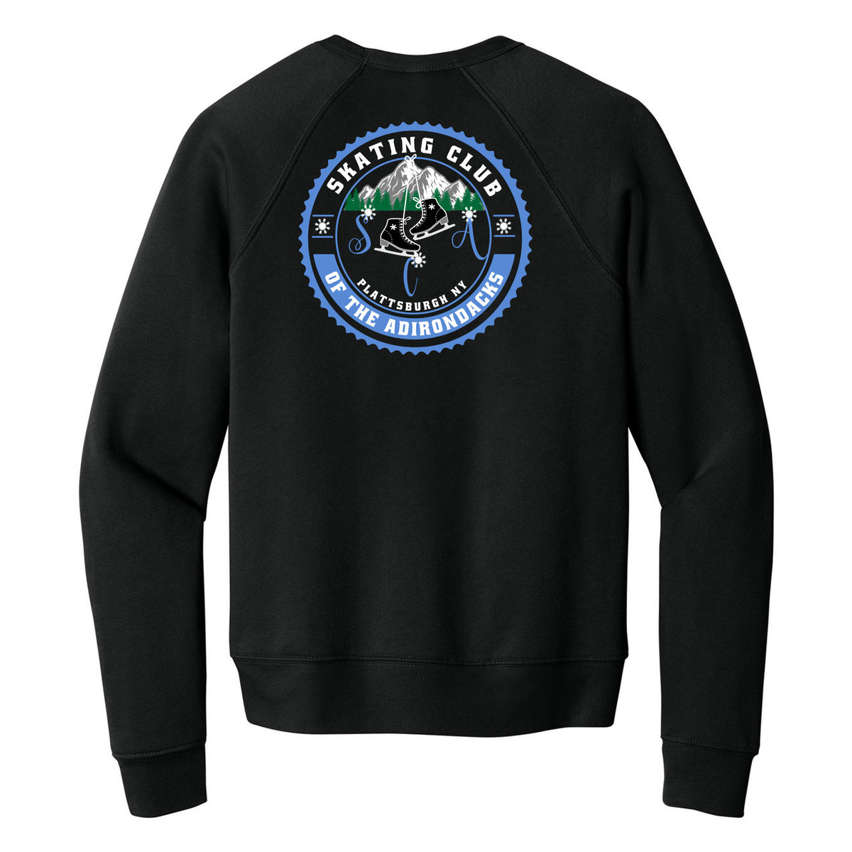 BELLA+CANVAS Youth Sponge Fleece Raglan Sweatshirt — Black, Logo 2, back