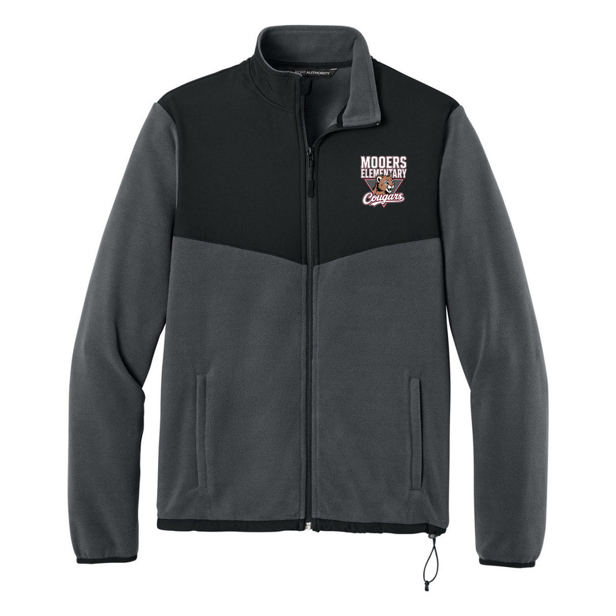 Port Authority Therma-Tek Fleece Jacket — Iron Grey/ Black, Logo 2, front