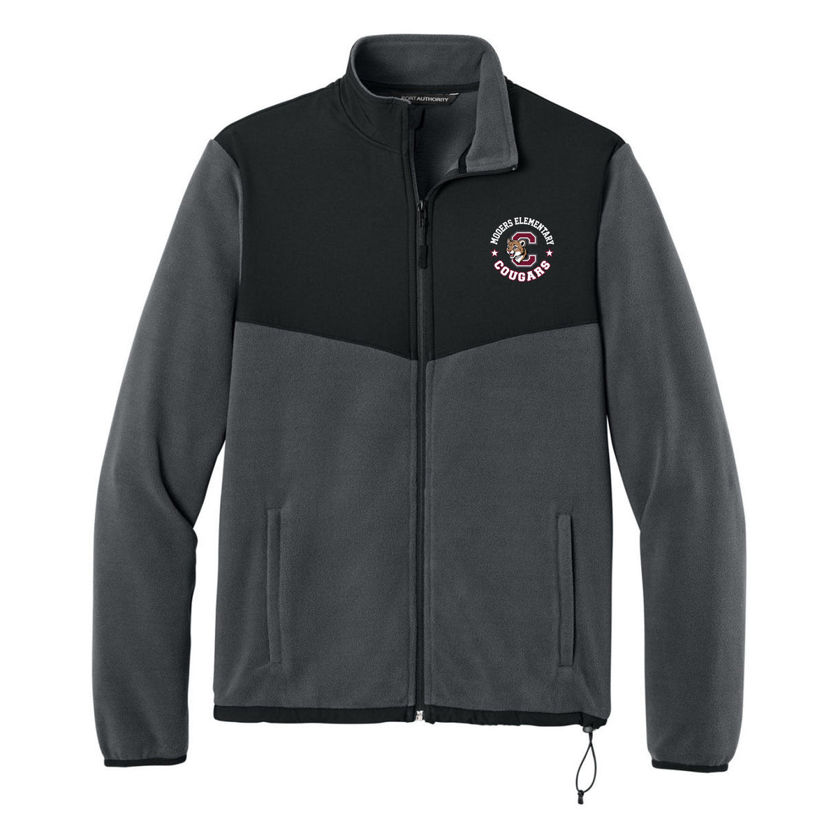 Port Authority Therma-Tek Fleece Jacket — Iron Grey/ Black, Logo 1, front