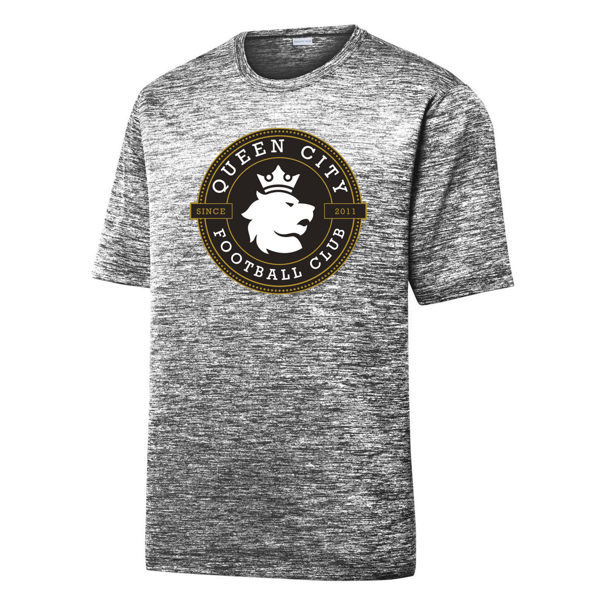 Sport-Tek PosiCharge Electric Heather Tee — Black Electric, front