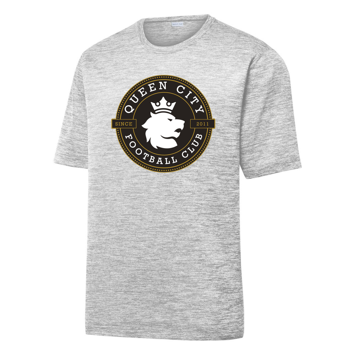 Sport-Tek PosiCharge Electric Heather Tee — Silver Electric, front