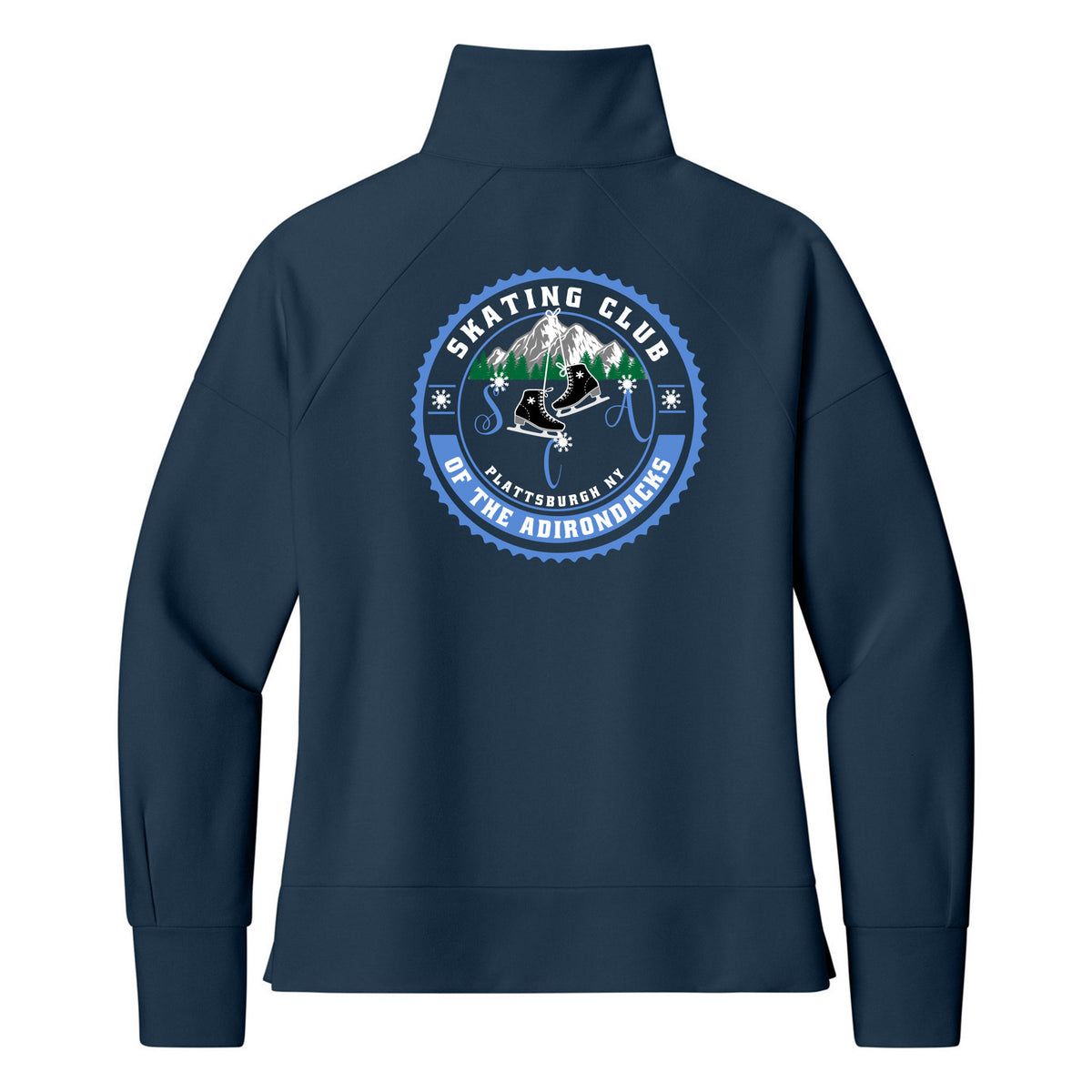 OGIO Women's Luuma 1/2-Zip — River Blue Navy, Logo 2, back