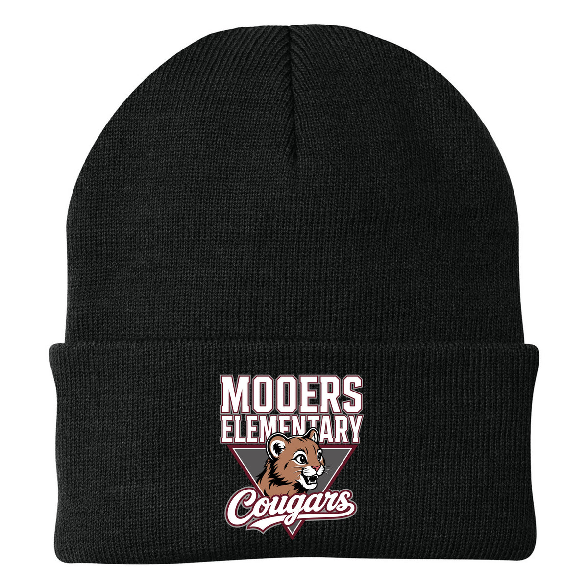 Cobras Teacher Knit Beanie — Black, Logo 2, front