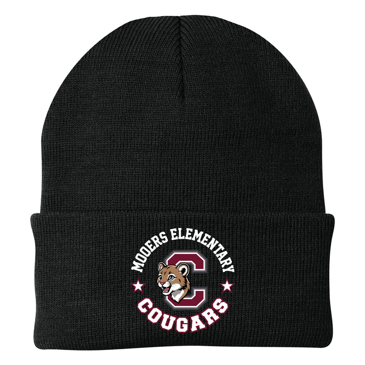 Cobras Teacher Knit Beanie — Black, Logo 1, front