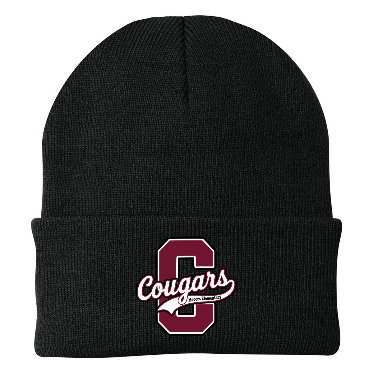 Cobras Teacher Knit Beanie — Black, C Logo, front