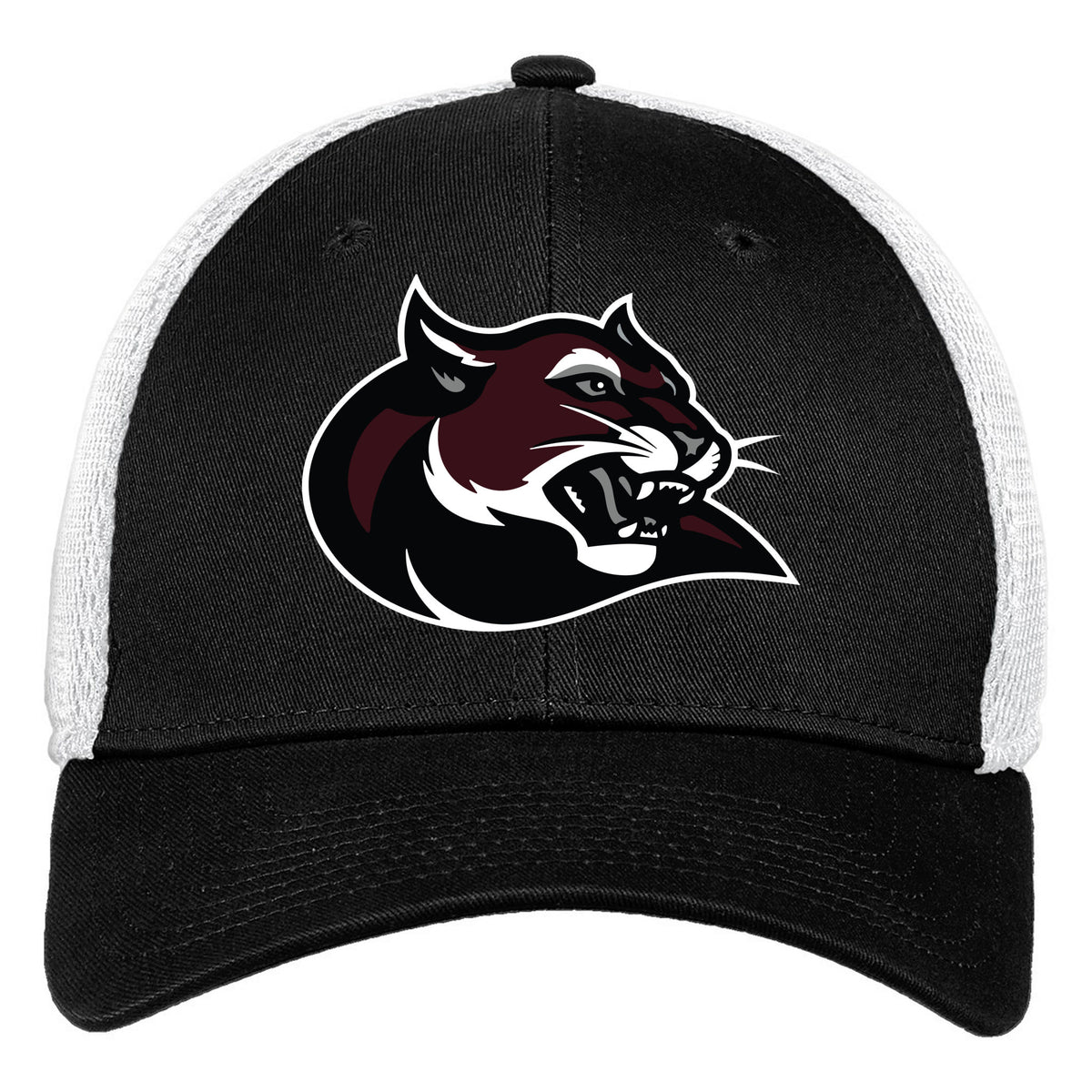 New Era - Stretch Mesh Cap — Black/ White, Logo 2, front