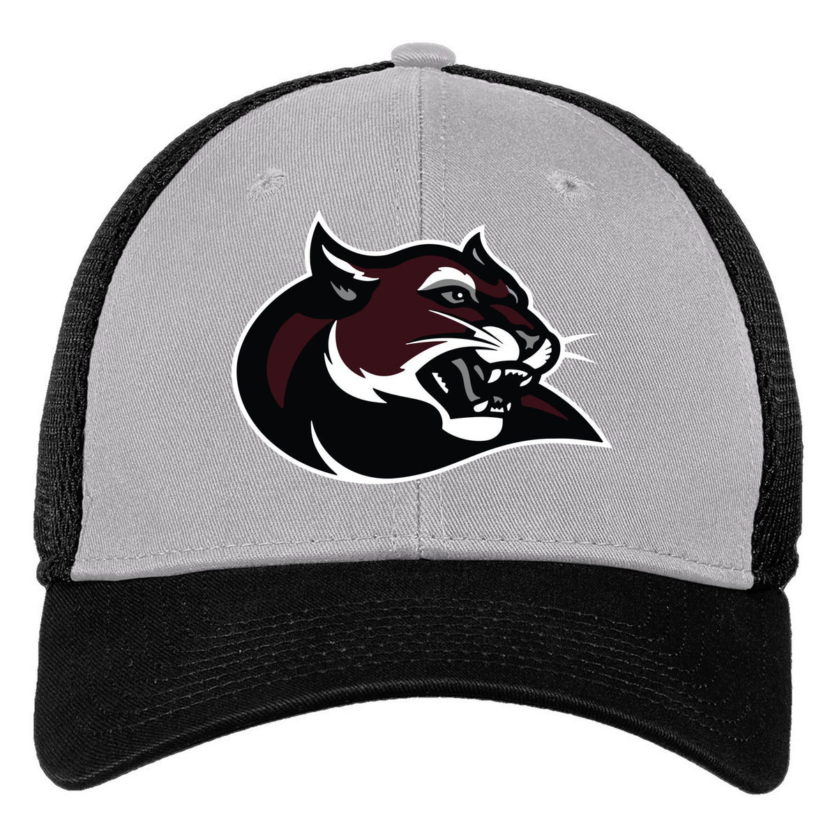 New Era - Stretch Mesh Cap — Grey/ Black, Logo 2, front