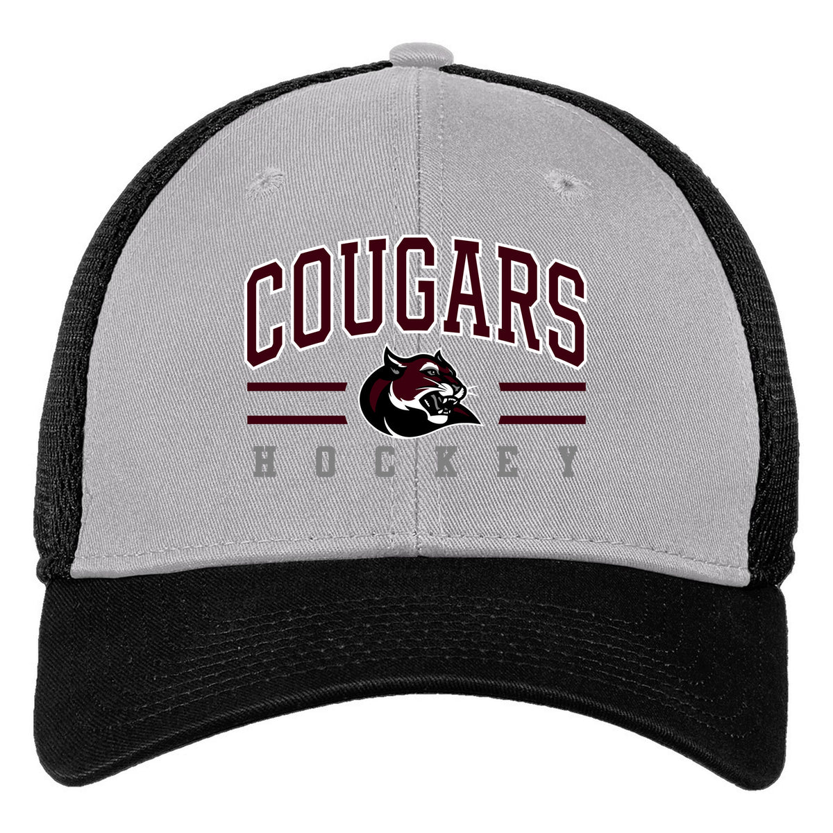 New Era - Stretch Mesh Cap — Grey/ Black, Logo 1, front