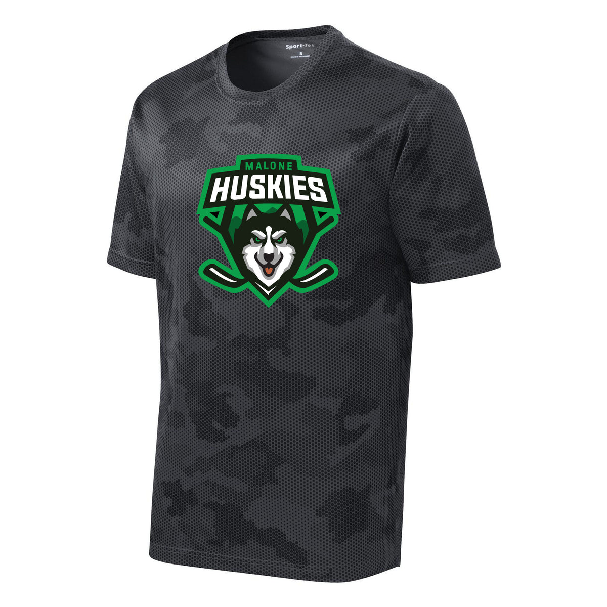 Sport-Tek Youth CamoHex Tee — Iron Grey, front