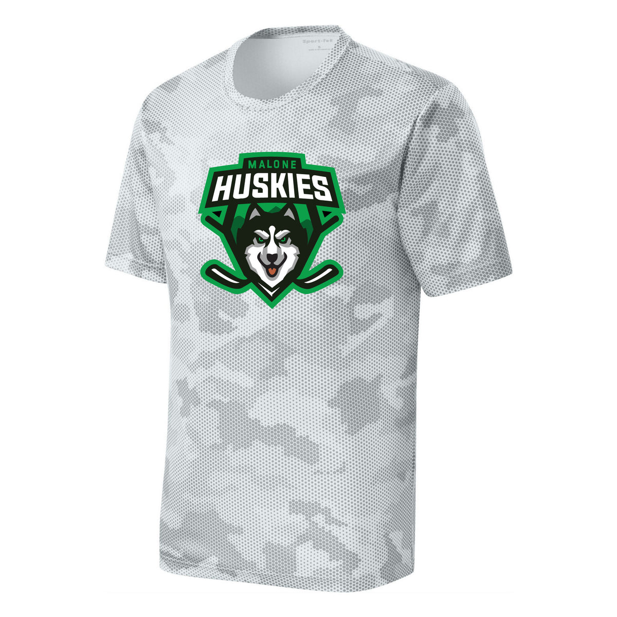 Sport-Tek Youth CamoHex Tee — White, front