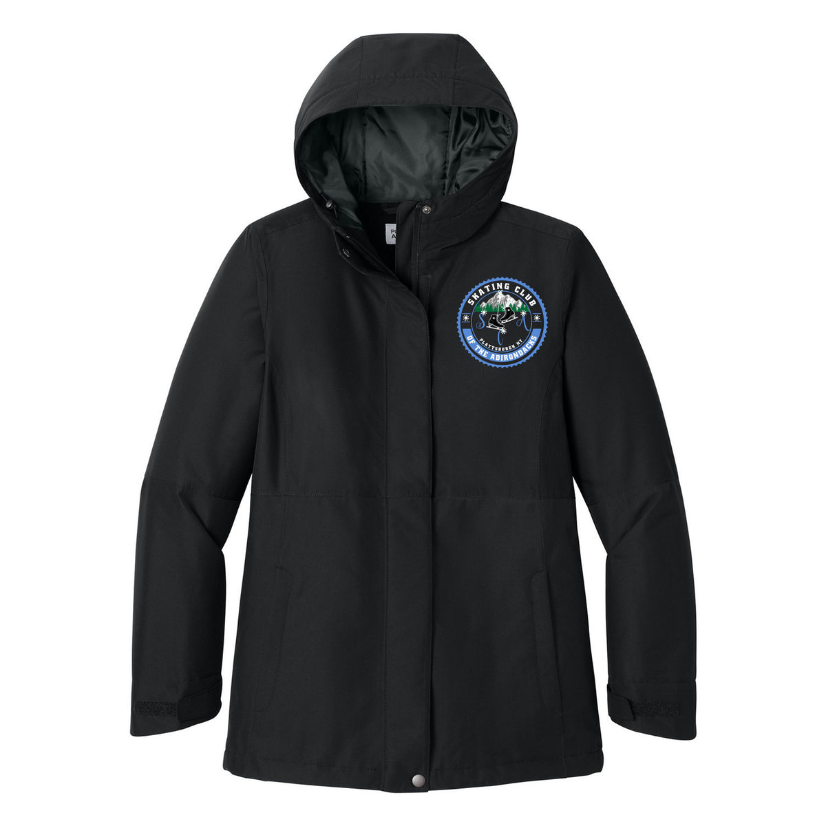 Port Authority Women's Insulated Heavy Ripstop Jacket — Deep Black, Logo 1, front