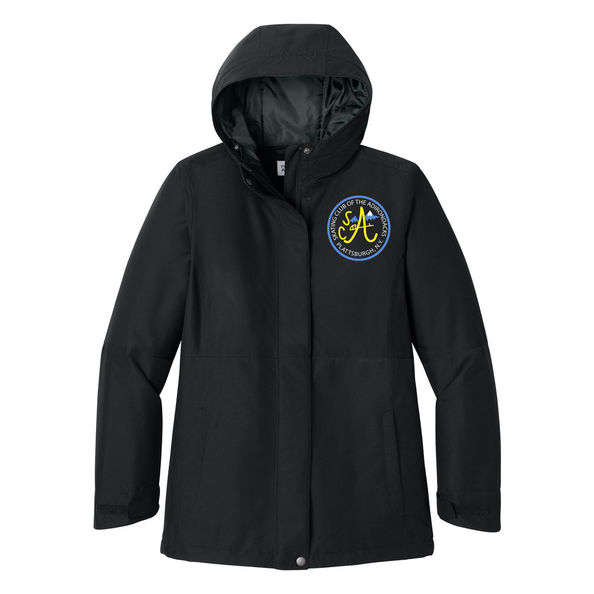 Port Authority Women's Insulated Heavy Ripstop Jacket — Deep Black, Logo 2, front