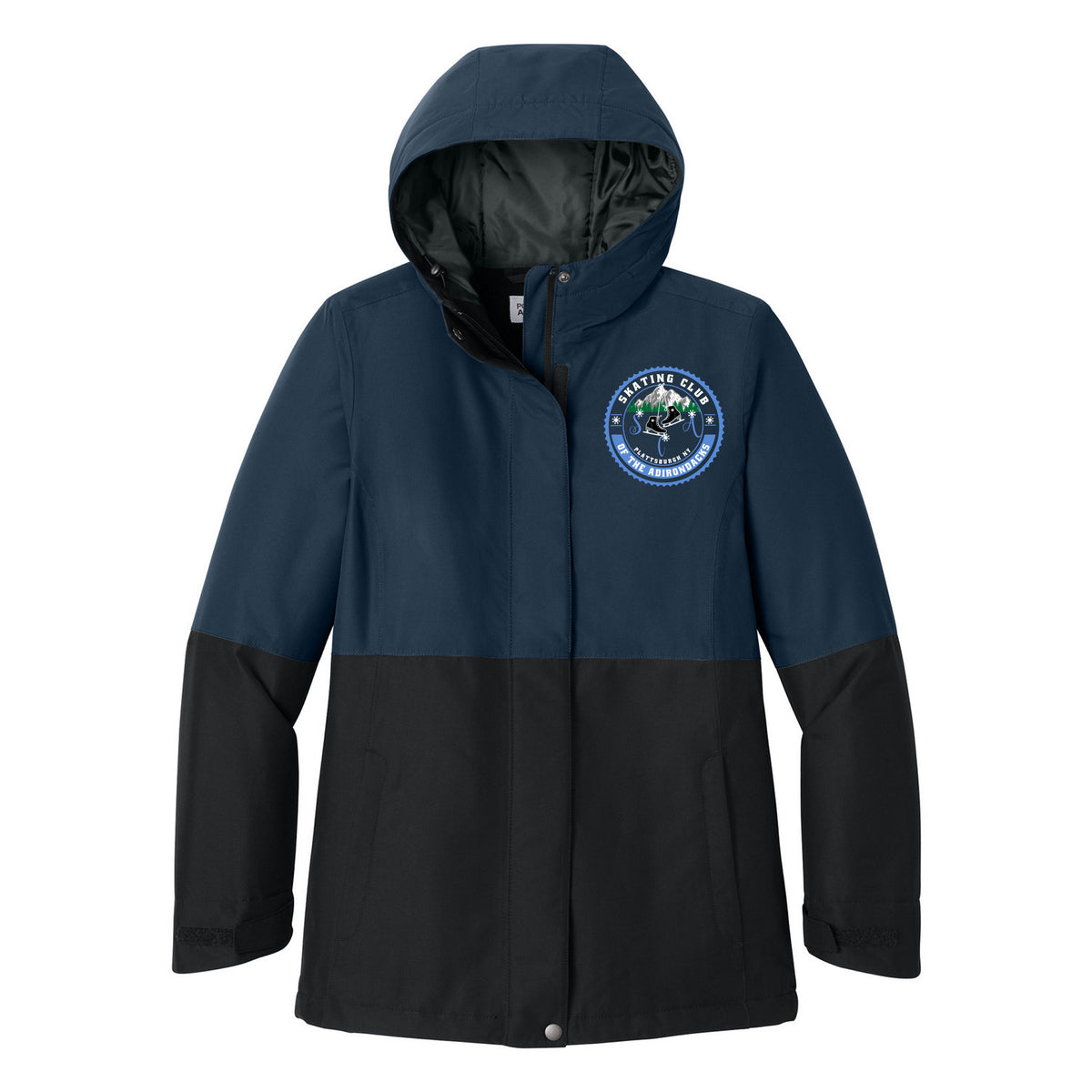 Port Authority Women's Insulated Heavy Ripstop Jacket — Dress Blue Navy/ Deep Black, Logo 1, front