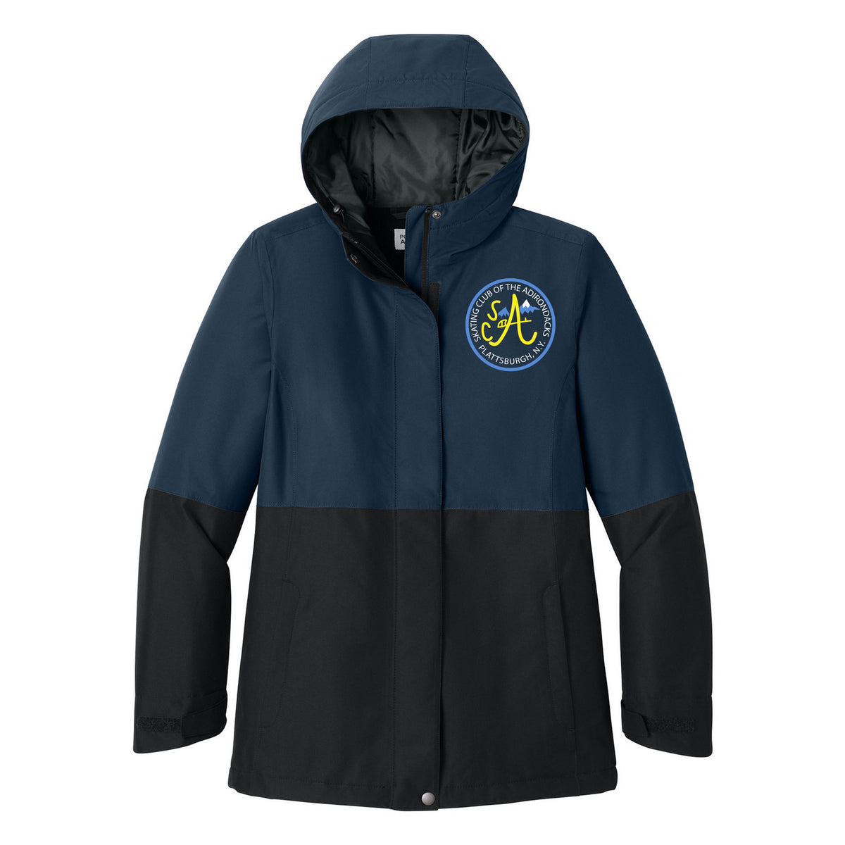 Port Authority Women's Insulated Heavy Ripstop Jacket — Dress Blue Navy/ Deep Black, Logo 2, front