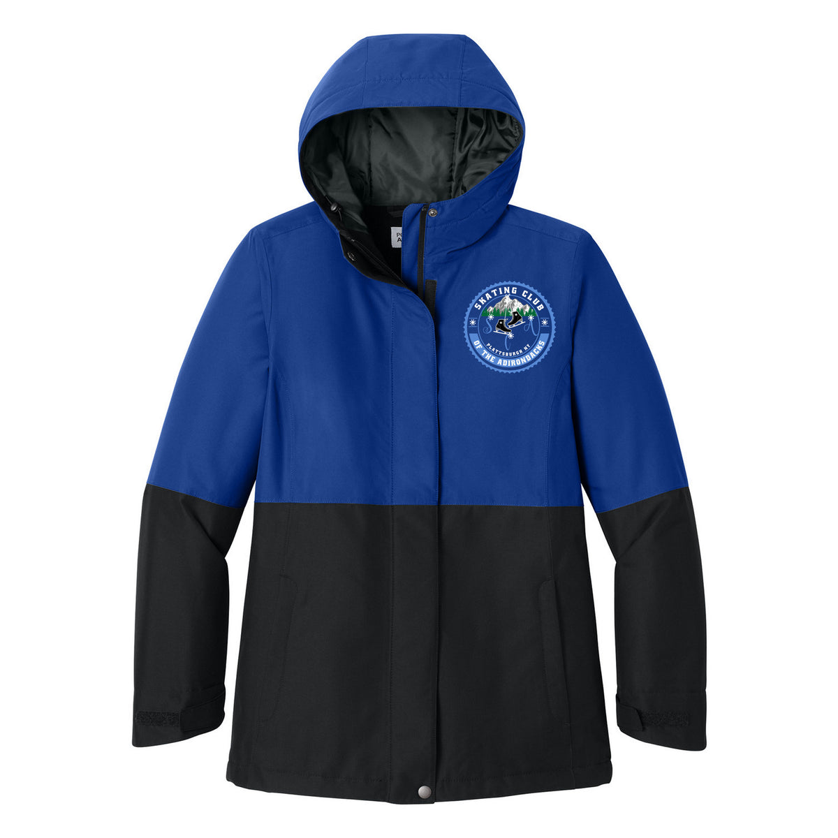 Port Authority Women's Insulated Heavy Ripstop Jacket — True Royal/ Deep Black, Logo 1, front