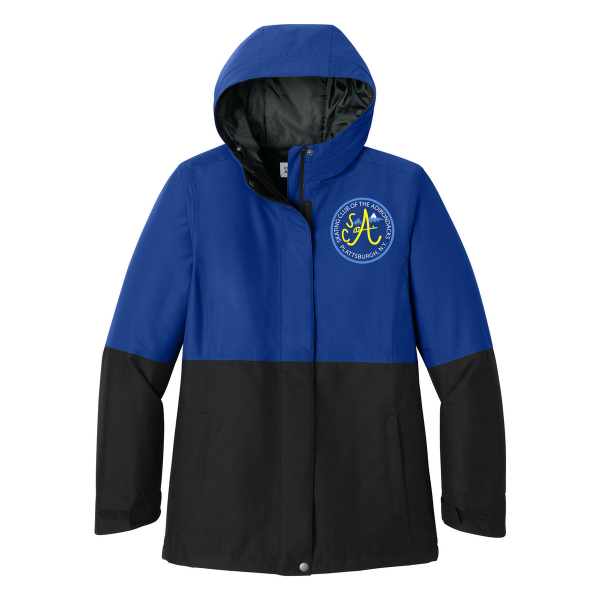 Port Authority Women's Insulated Heavy Ripstop Jacket — True Royal/ Deep Black, Logo 2, front