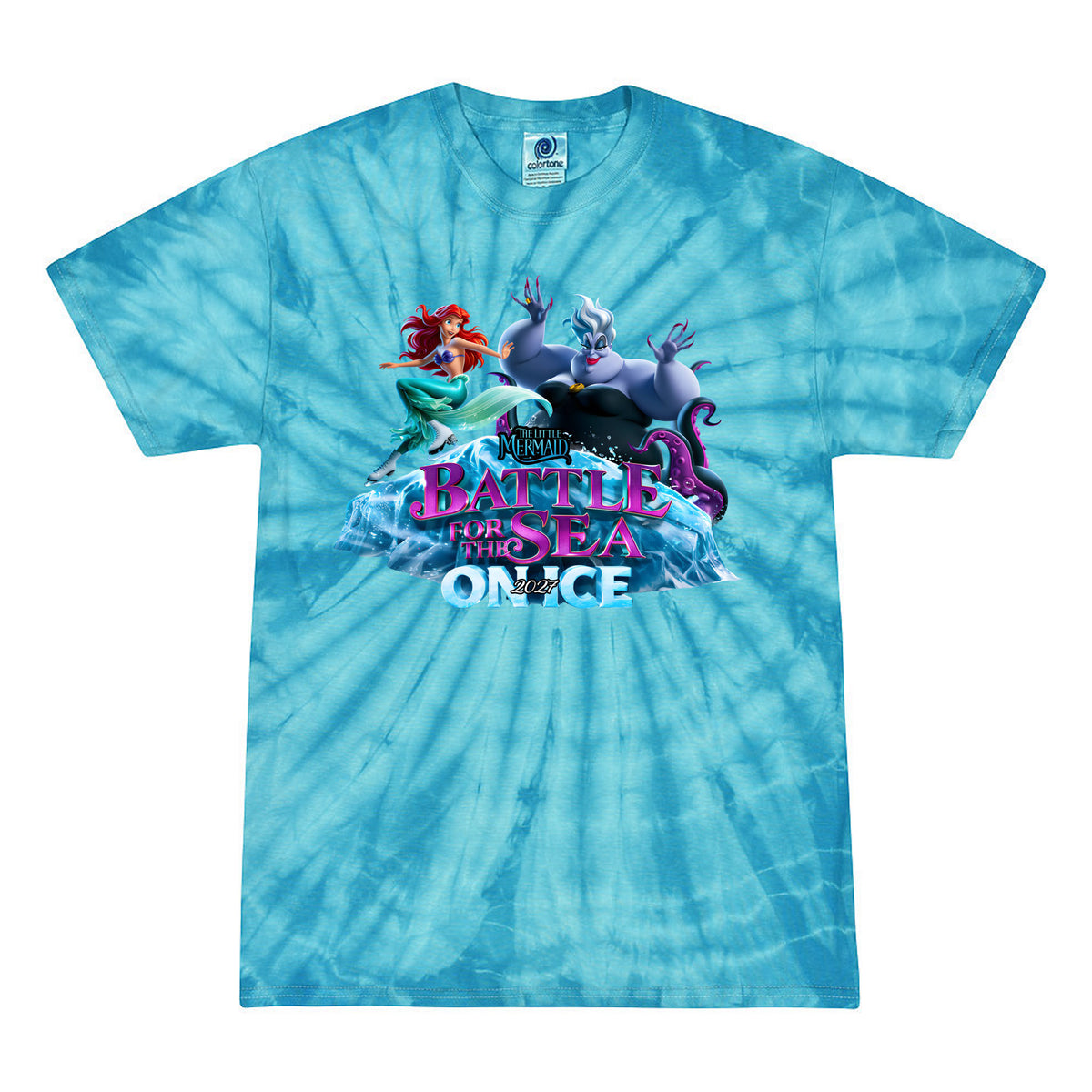 Tie Dyed t-shirt — Spider Turq, front